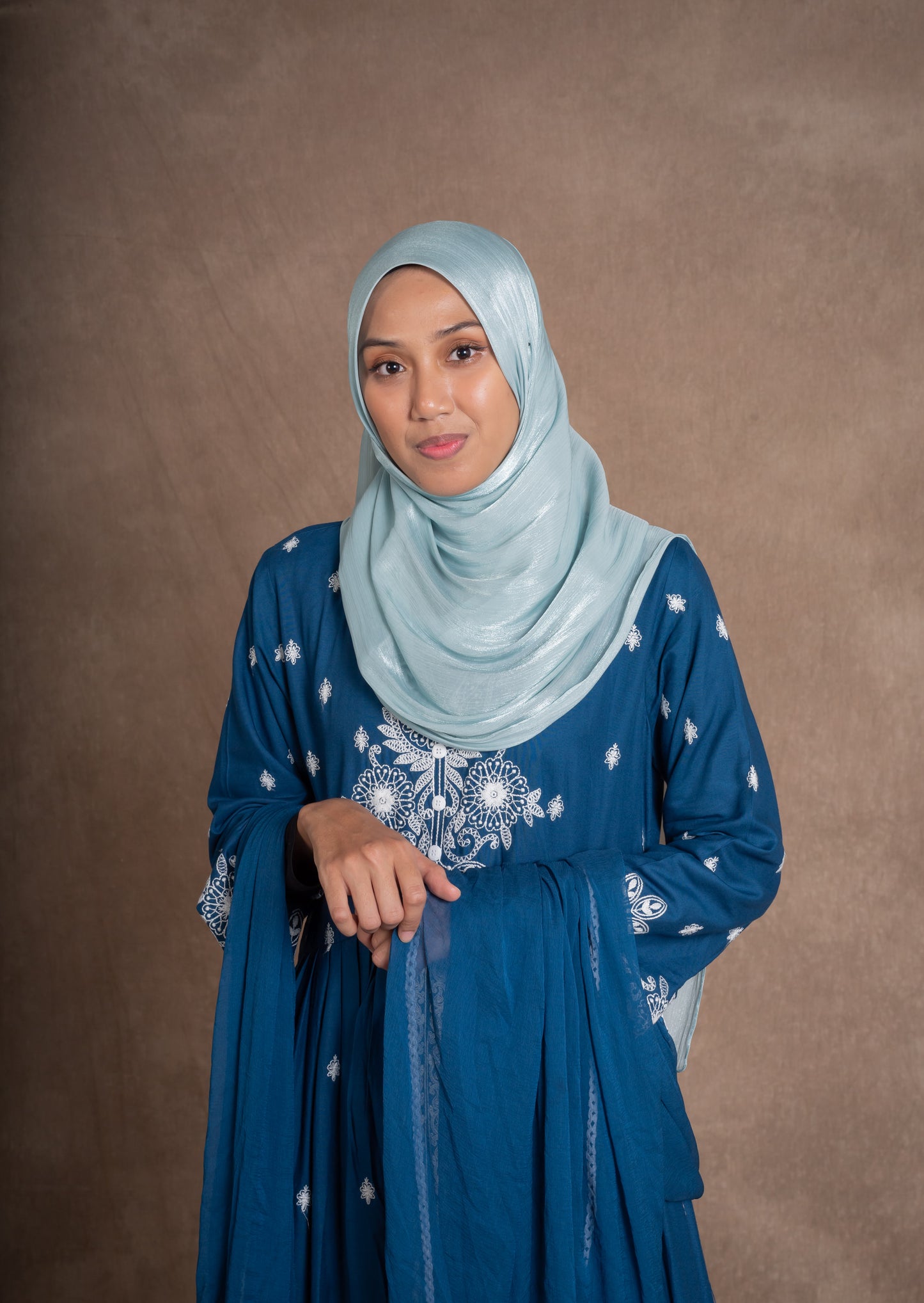 SHIMMER SILK HIJAB - SKY BLUE