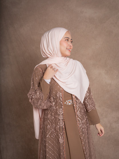 SATIN MODAL HIJAB - DUSTY CORAL