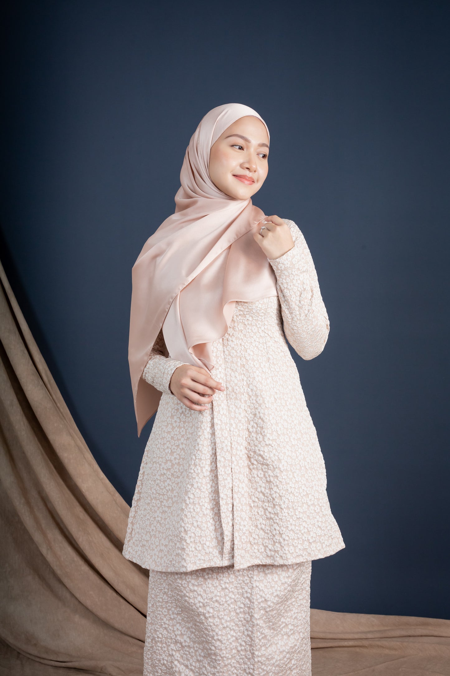 SATIN SILK HIJAB - BEIGE