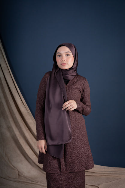 SATIN SILK HIJAB - BRUNETTE