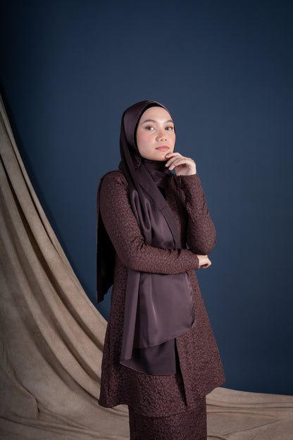 SATIN SILK HIJAB - BRUNETTE