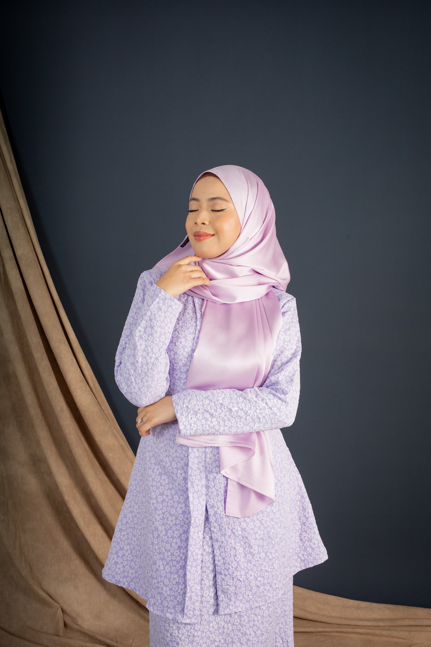 SATIN SILK HIJAB - LILAC