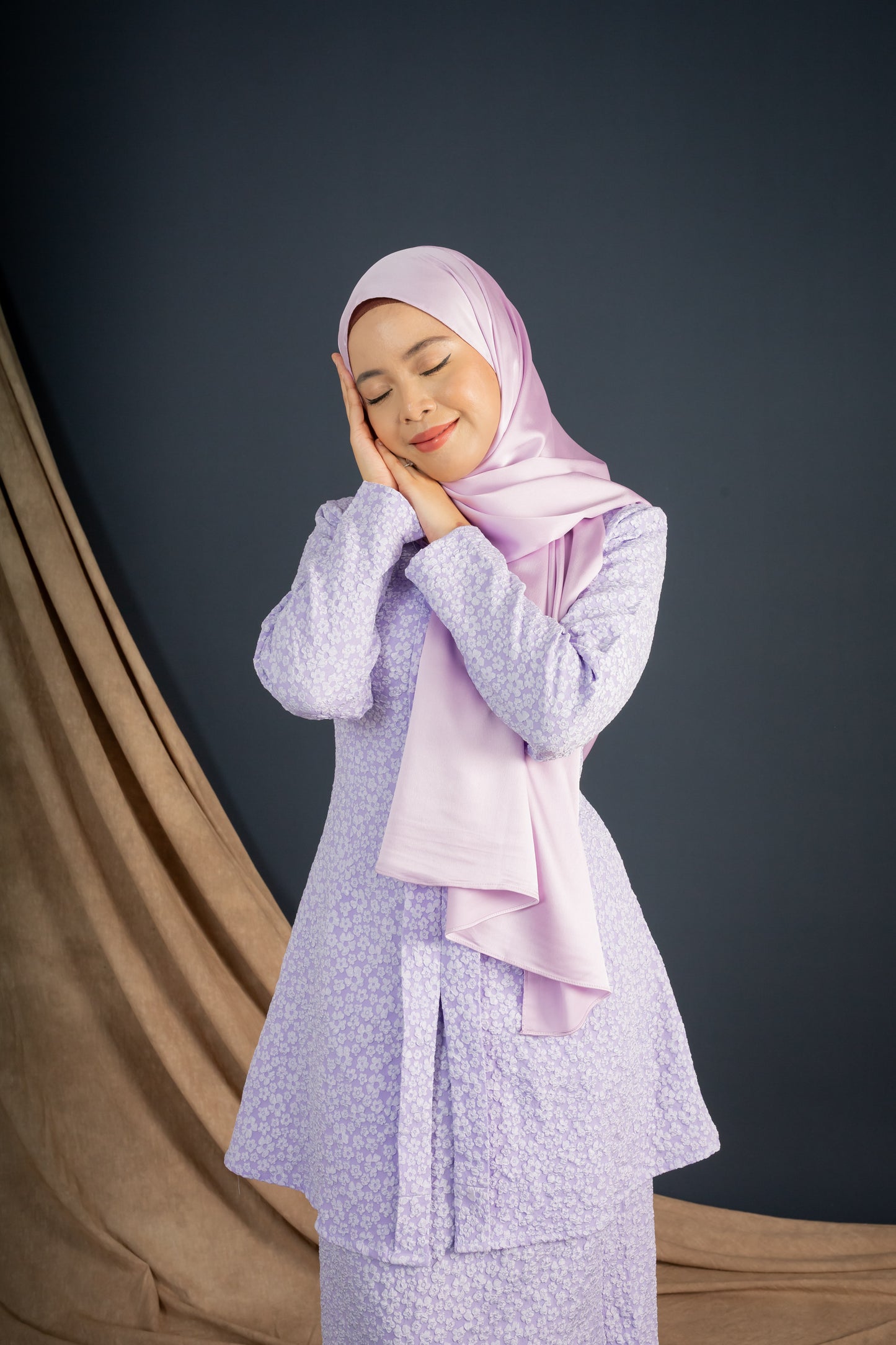 SATIN SILK HIJAB - LILAC