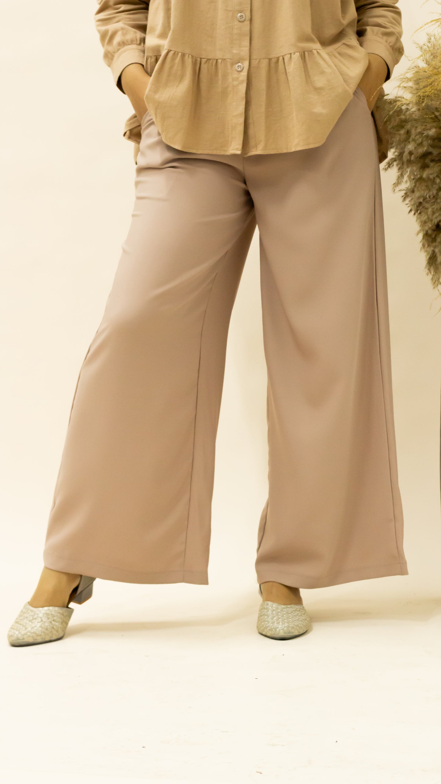 AVA WIDE PANT - BABY PINK