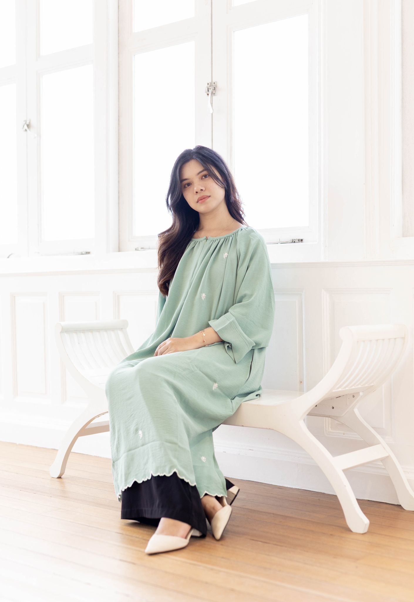 ZAYRA MIDI DRESS - MINT GREEN