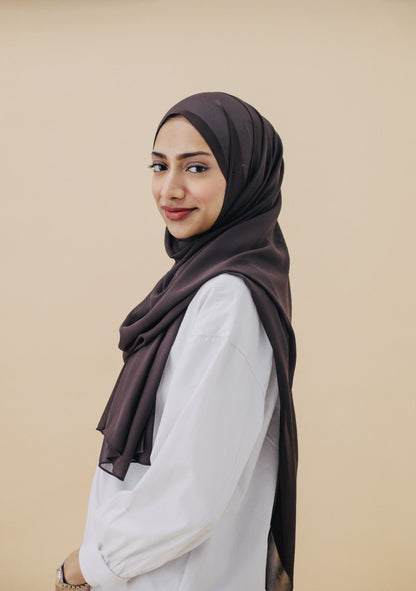 NORMAL CHIFFON HIJAB - BRUNETTE